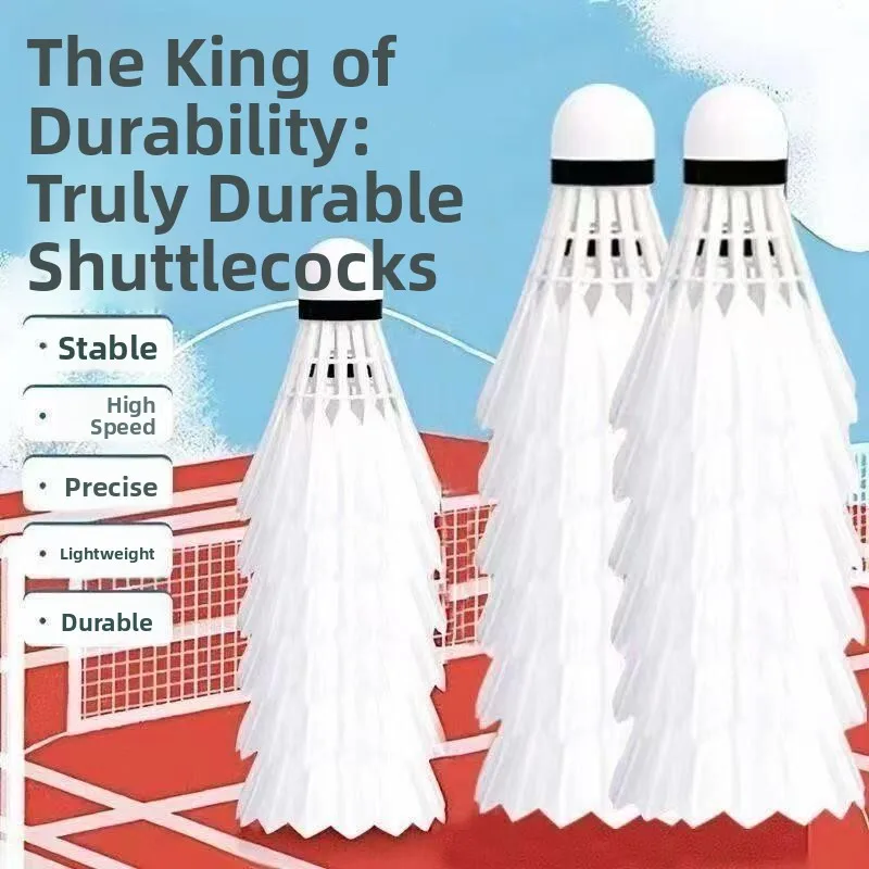 

Durable Goose Feather Badminton Shuttlecocks 12pcs Set for Primary School Students Not Easy to Break for Outdoor Competition