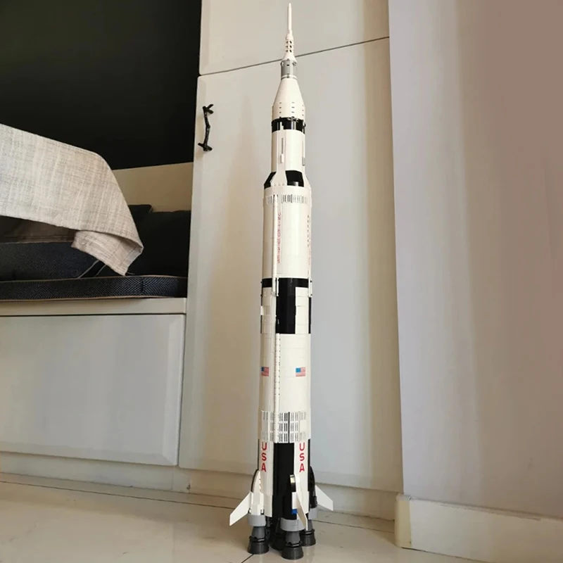 In Stock Apollo Saturn V Building Blocks Space Rocket Building Blocks Toys Decoration Birthday Christmas Gifts