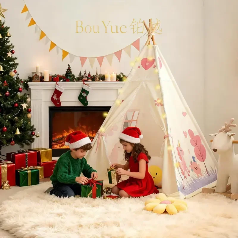 Kids Teepee Tent Indoor Playhouse for Boys Girls Baby Castle Toy House Children Small Fort Wigwam Reading Nook Gift