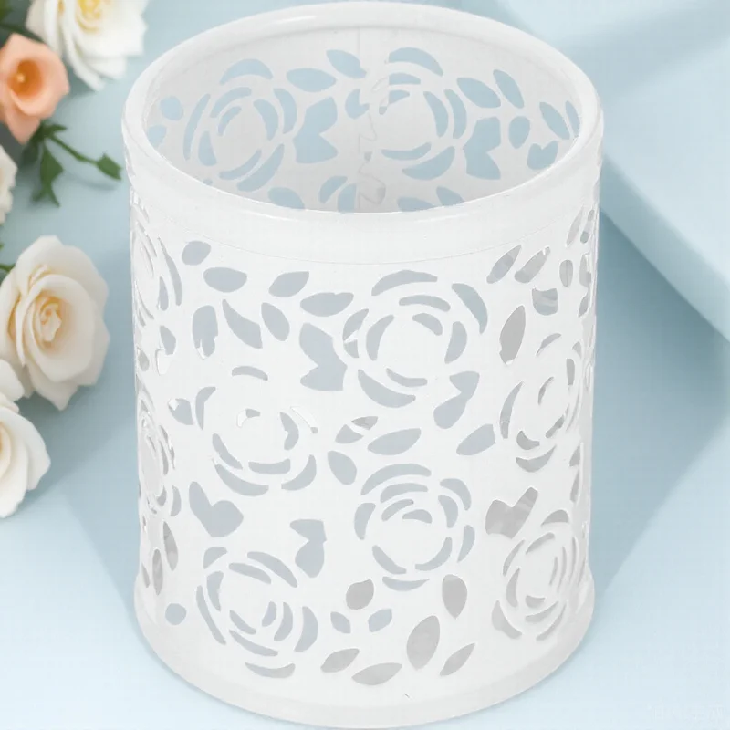 

Fashionable Metal Pen Holder Multi-Function Desk Organizer Round Base Stable Design Aesthetic Accessories for Office Home Use