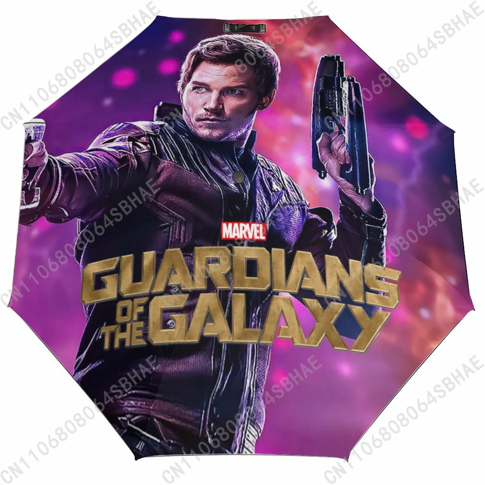 

Marvel Star Lord Automatic Foldable Umbrella One Button Umbrella with Black Coating Umbrella with Matching Pouch Cosplay