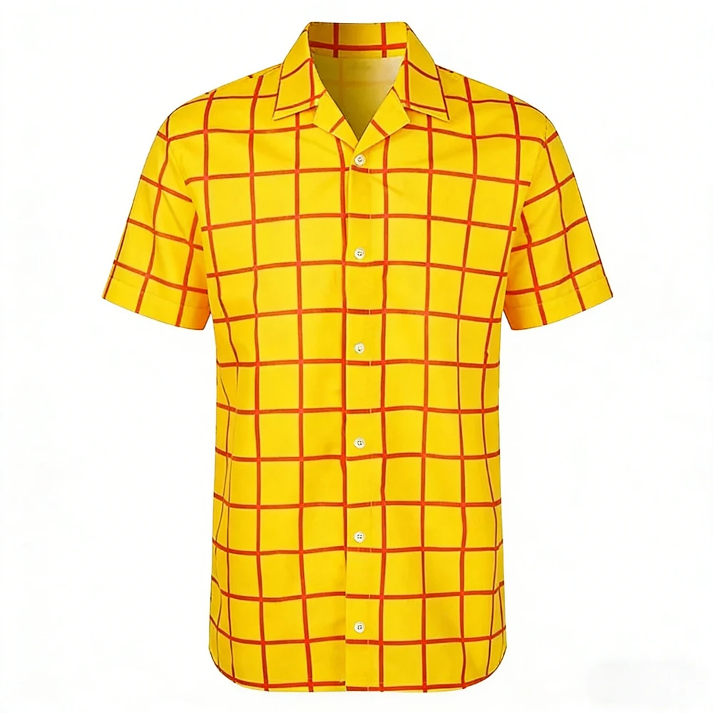 

2026 Men's Simple Fashion Short Sleeve Shirt Classic Black White High Definition 3D Printed Shirt Hawaiian Vacation Social Shirt