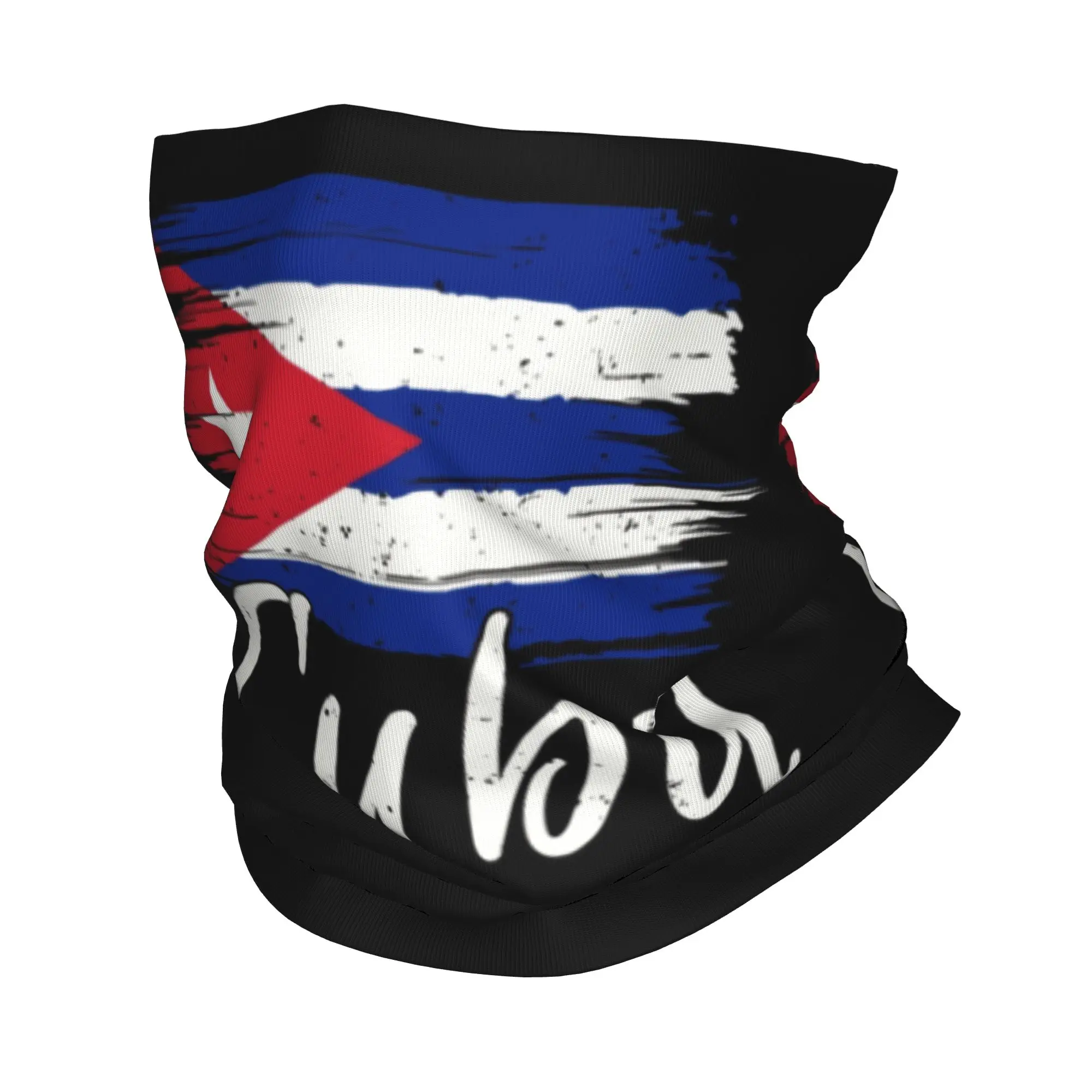 

Custom Cuba Cuban Havana Flag Winter Headband Neck Warmer Men Women Ski Running Tube Scarf Cuban Patriotic Face Bandana Gaiter