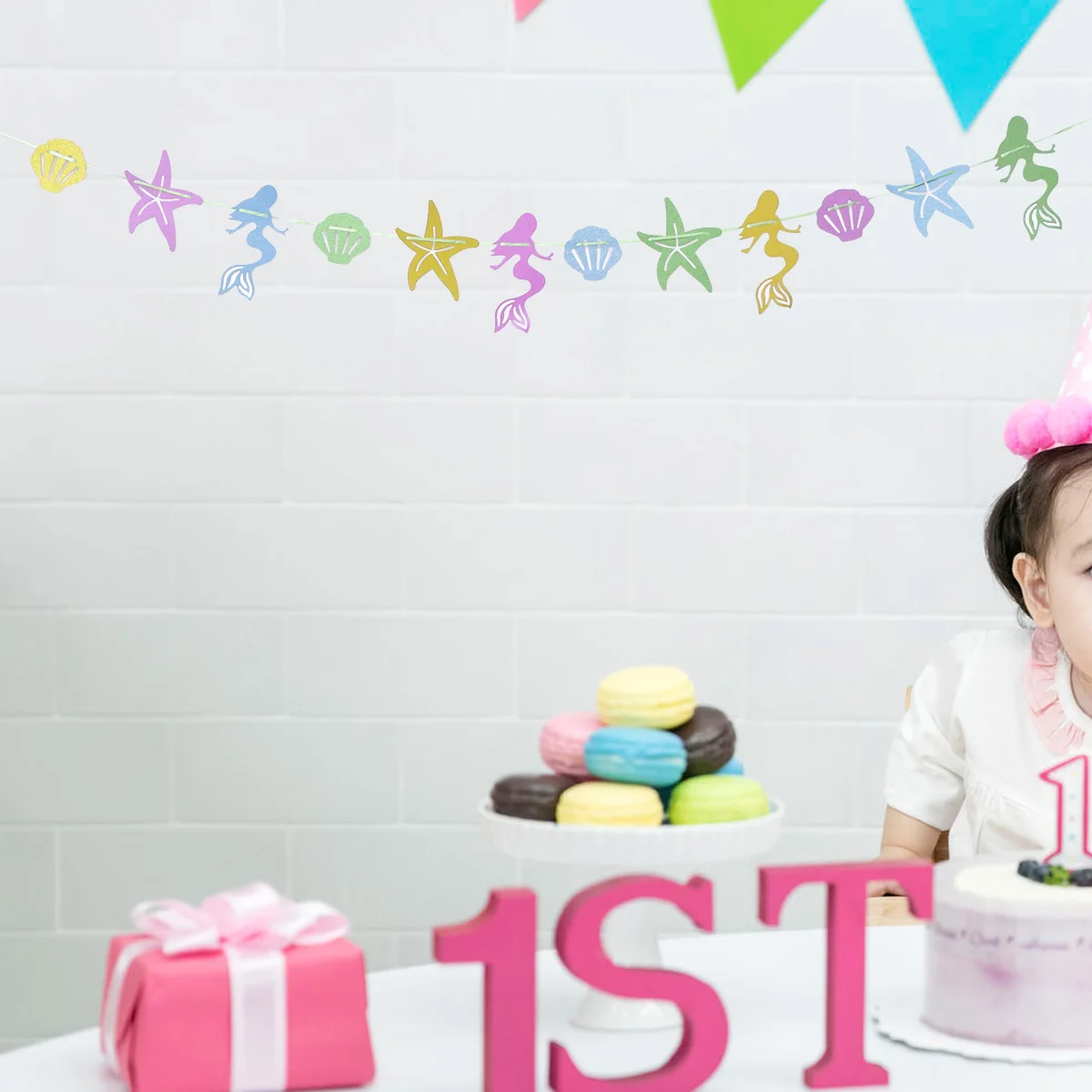 

Sea Star Shell Party Banner Chic Hanging Bunting Birthday Party Decoration Supplies Hanging Garland Pull Flag