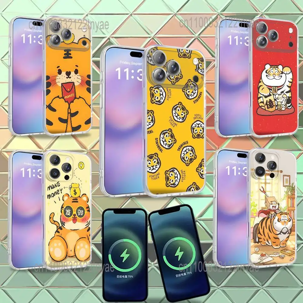 

Cute Cartoon Tiger Phone Case For iPhone 16,14,11,17,13,15,12,Air,Plus,Pro,Max,E,Mini Frosted for MagSafe Magnetic