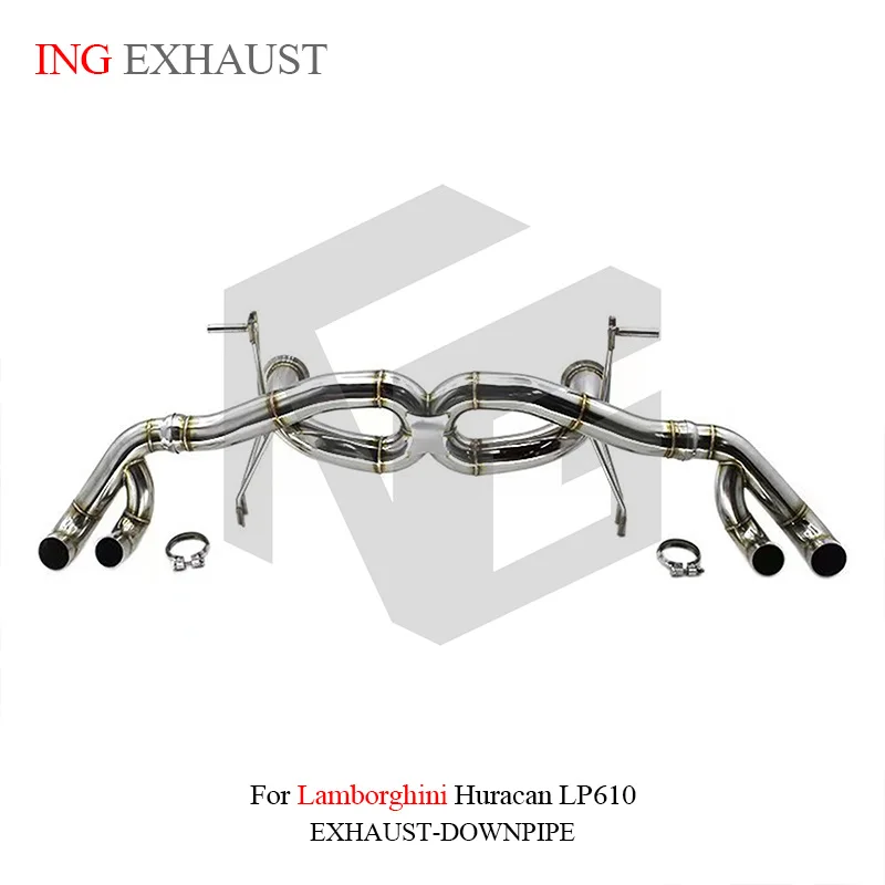 

ING Stainless Steel 304 Catback for Lamborghini Huracan LP610 5.2L V10 Direct Tube Performance Straight pipe Flow Exhaust System