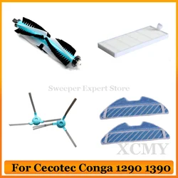 Cecotec Conga 1290 1390 1590 교체 진공 청소기 부품, Hepa 필터 걸레 천, 메인 롤러 사이드 브러시 액세서리