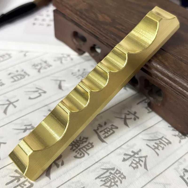 真鍮製ペーパーウェイト-クリエイティブな山型ペンレスト-多機能ペンホルダーと中国風の金属製ペーパーウェイト-ペーパープレス