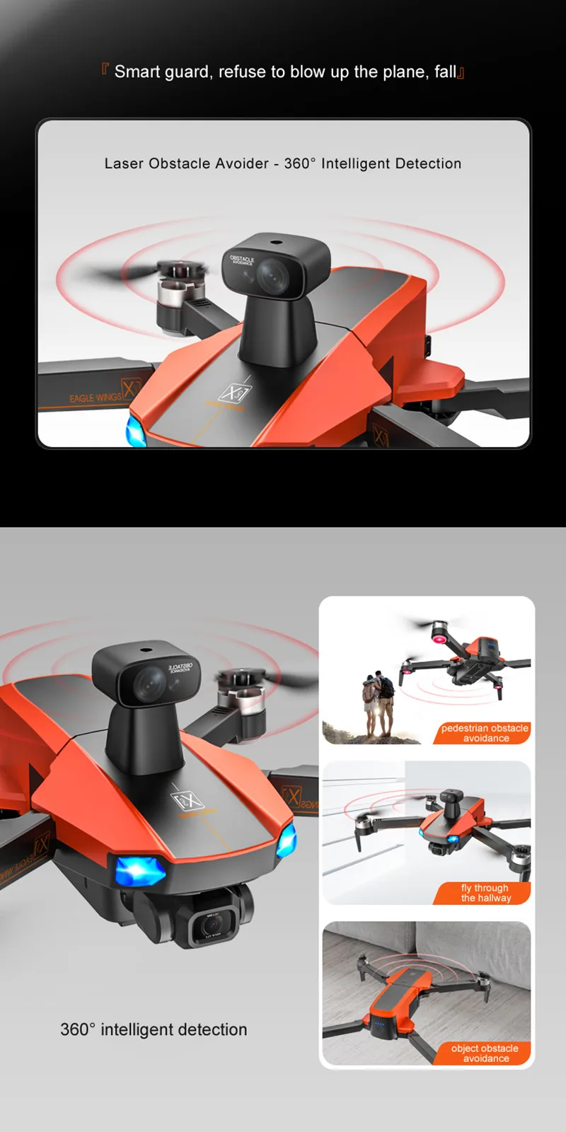 JJRC X22 Drone Battery X22 GPS Obstacle Avoidance Drone Spare Parts 11.1V 3300MAH Battery/Propeller/USB X22 Drone Accessories