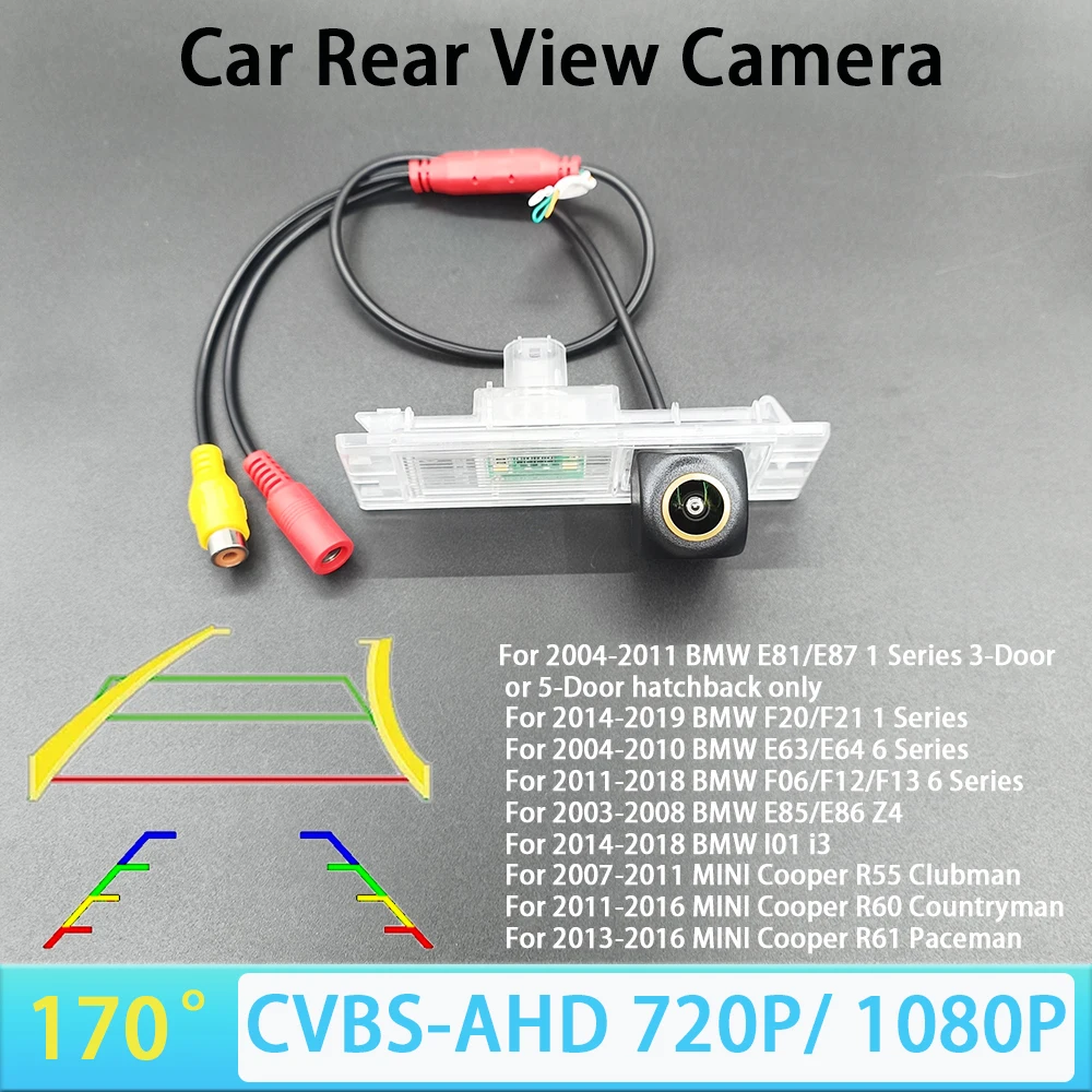 170-Grad-AHD-1080P-Rückfahrkamera für BMW 6er, 1er Serie F20, F21, M6, E63, E64, F06, Mini Cooper R55, Clubman, mit Spur-/Linienanzeige, NTSC – Detail 1