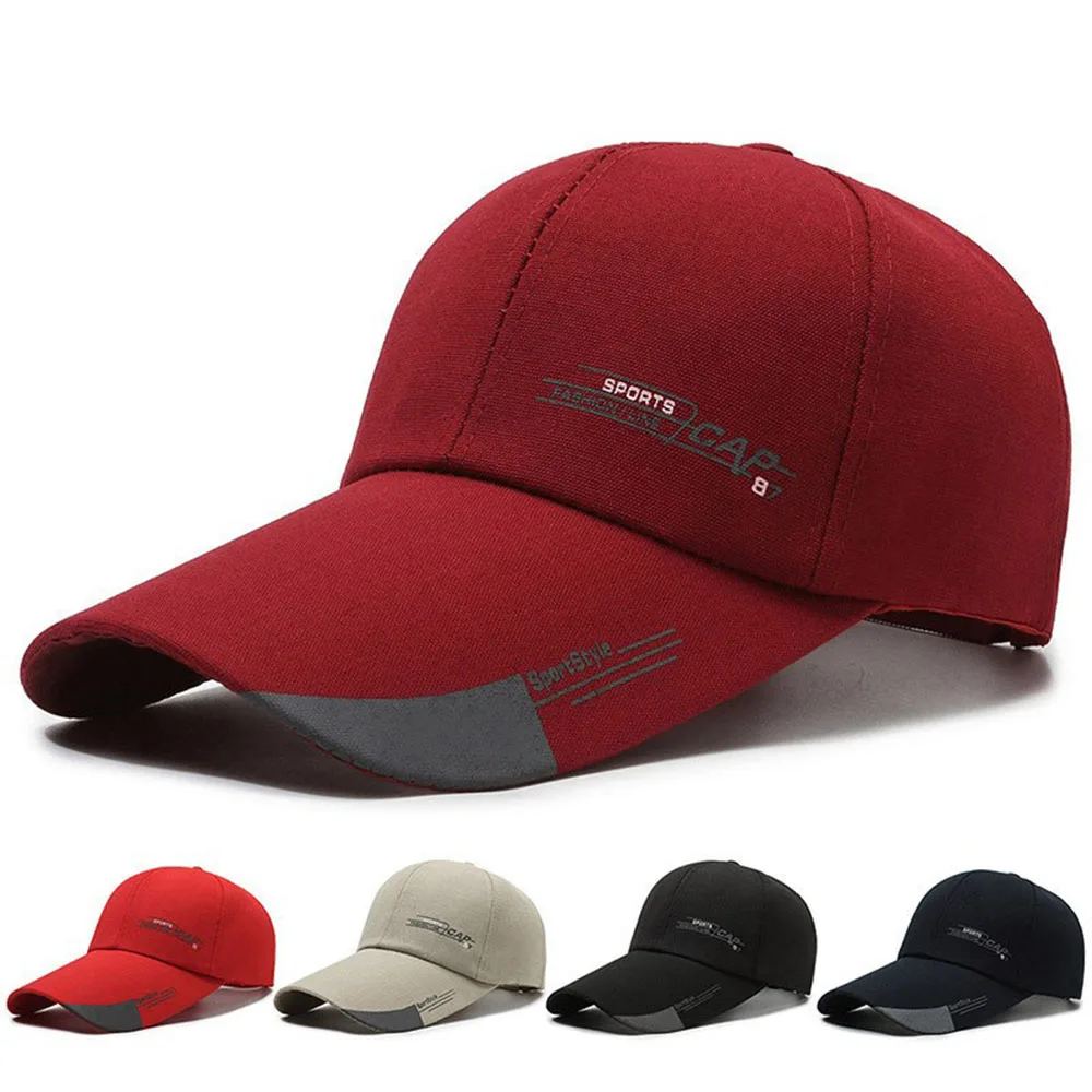 

New Hats Men And Women's Outdoor Baseball Caps Lengthened Canvas Sunblock Shade Letter Fishing Peaked Cap