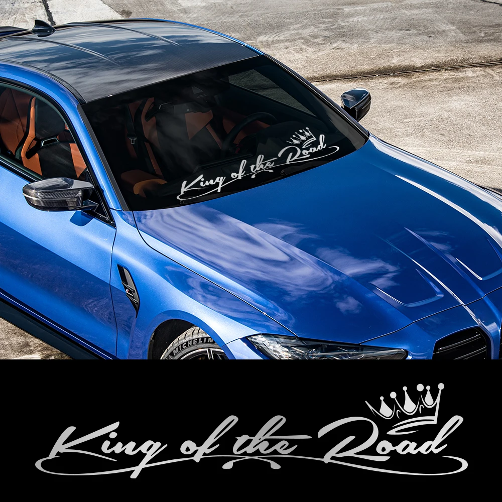 

King of the Road Car Sticker Car Front Rear Windshield Self-Adhesive Vinyl Decal Waterproof Auto Exterior Decoration Accessories