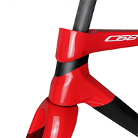 C68 Carbon Road Frame Di2/Mechanical Compatible Lightweight Racing Bicycle Frameset Full Internal Routing EU DPD Classic Red
