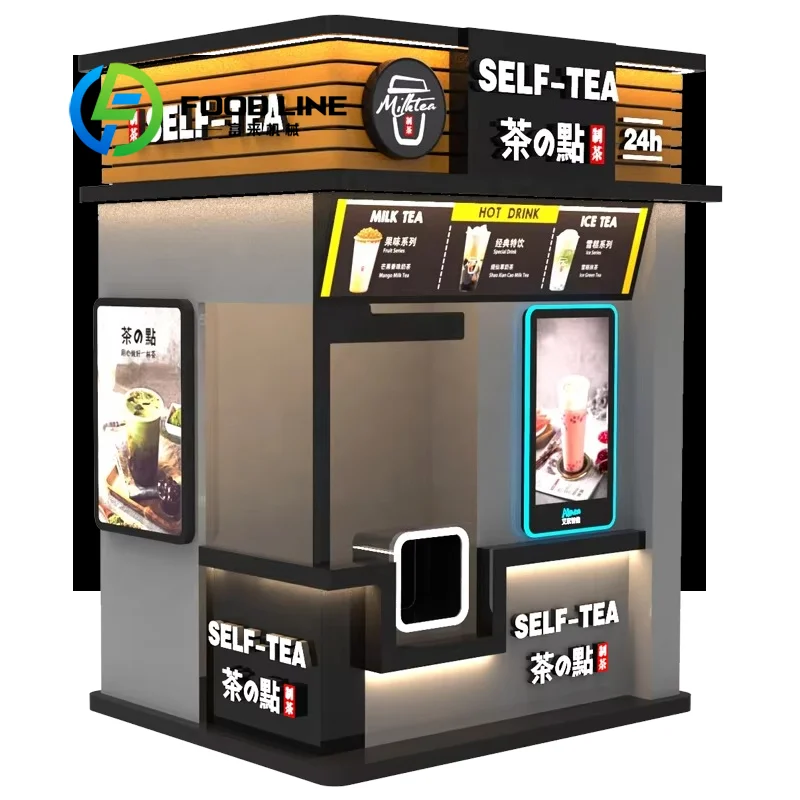 Best Smart Fresh Milk Tea Vending Machine with Card Reader for Sale Touch Screen Boba Tea Vending Machine Supplier