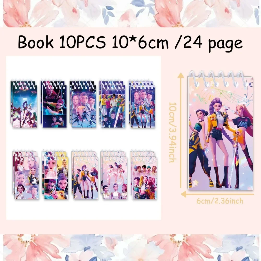 10 قطعة Kpop شيطان الصيادين دفتر هنتركس رومي ميرا زوي الموثق أنيمي نمط لوازم مكتبية العودة إلى المدرسة الهدايا 10*6 سنتيمتر