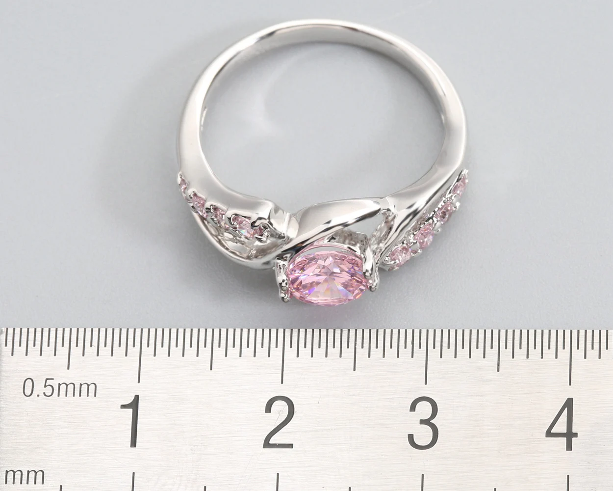 5*5mm Pink Kunzite6 925 Sterling Silver Ring Q0817-F