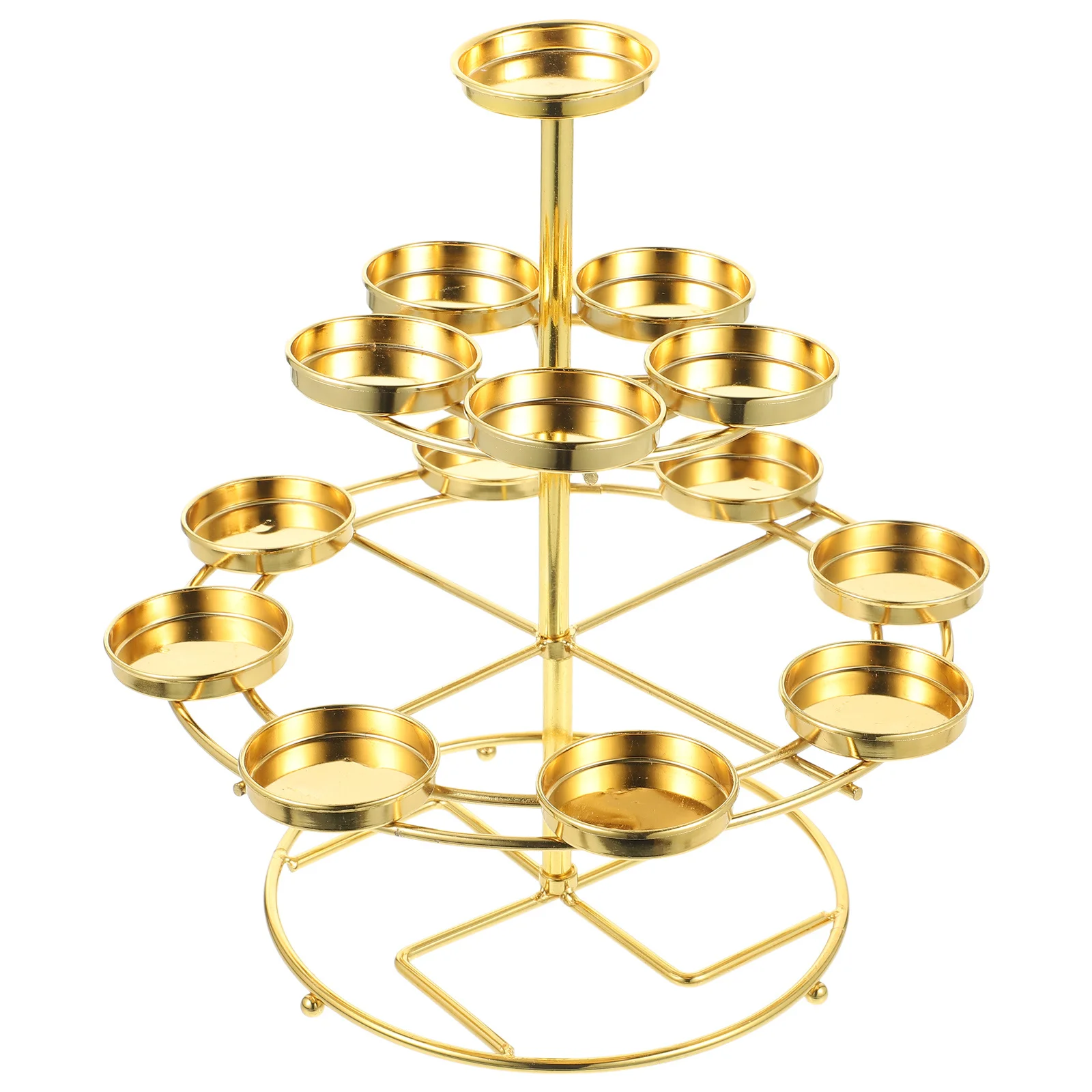 

Sturdy Metal Lotus Shaped Holder Butter Lamp Stand Decorative Candlestick For Weddings Parties Home Decor