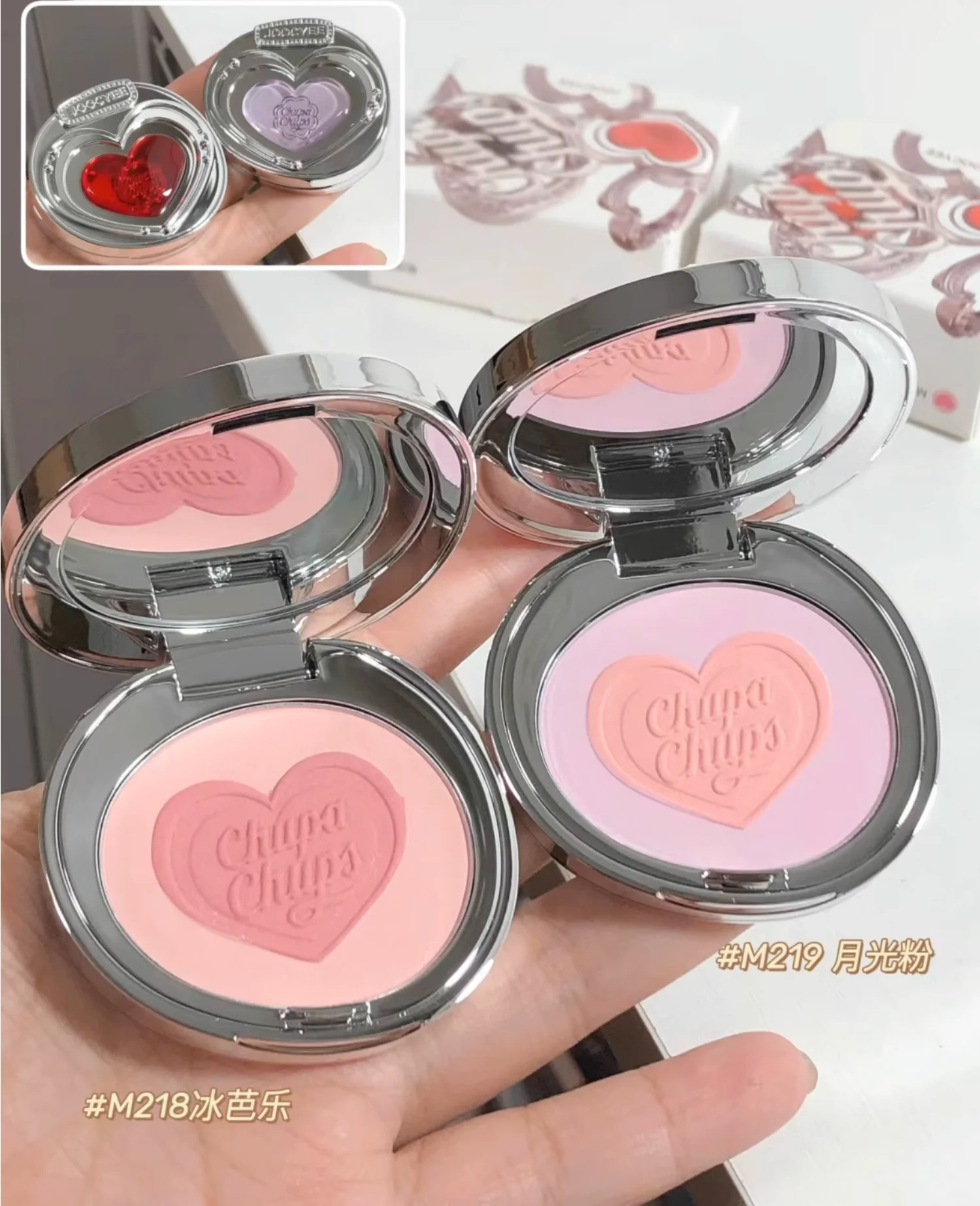 Joocyee Love Heart Two Color Powder Blushe Palette Gem Sandwich Crystal Blusher Natural Nude Contour Makeup Cosmetics