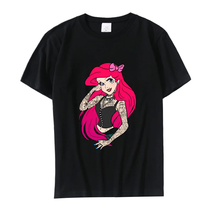 Princess Disney Cute Cool Print Cartoon Cotton O Neck Loose Tshirt T Shirt Women Casual Short Sleeve Summer Girl Tee Shirt Tops
