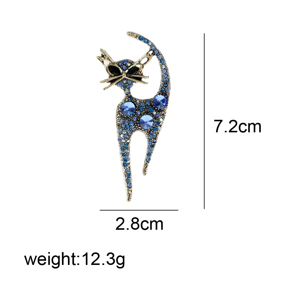 CINDY XIANG Rhinestone Cat Brooch Animal Design Fashion Pin 3 Colors Available Spring Jewelry Coat Accessories High Quality