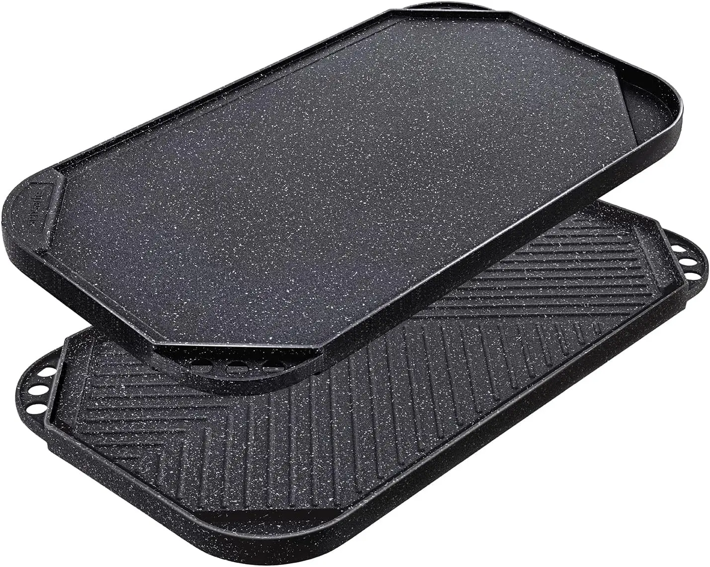 

SENSARTE Nonstick Griddle Grill Pan, Pro-Grid Reversible Grill&Griddle Pan,Two Burner Cast Aluminum Griddle,Portable for Indoor