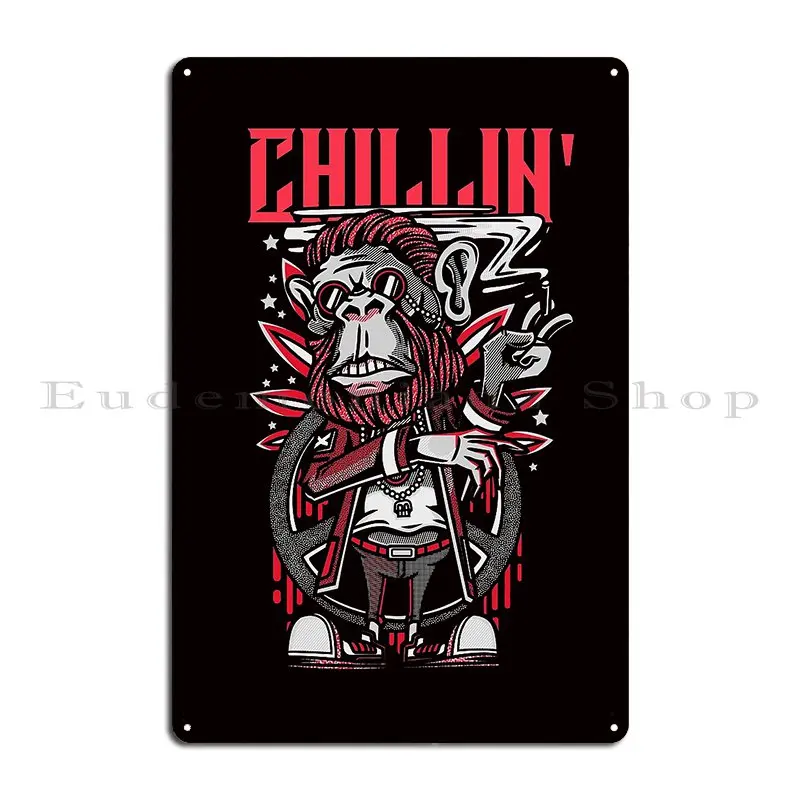 chillin monkey man peace Metal Sign PaintingClub Custom Cinema Garage Tin Sign Poster