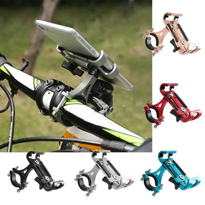 1pcs Bike Phone Holder 360 Degree Rotatable Metal Alloy Motorcycle Cellphone Fixed Mount Nonslip GPS Navigation Bracket Bracket