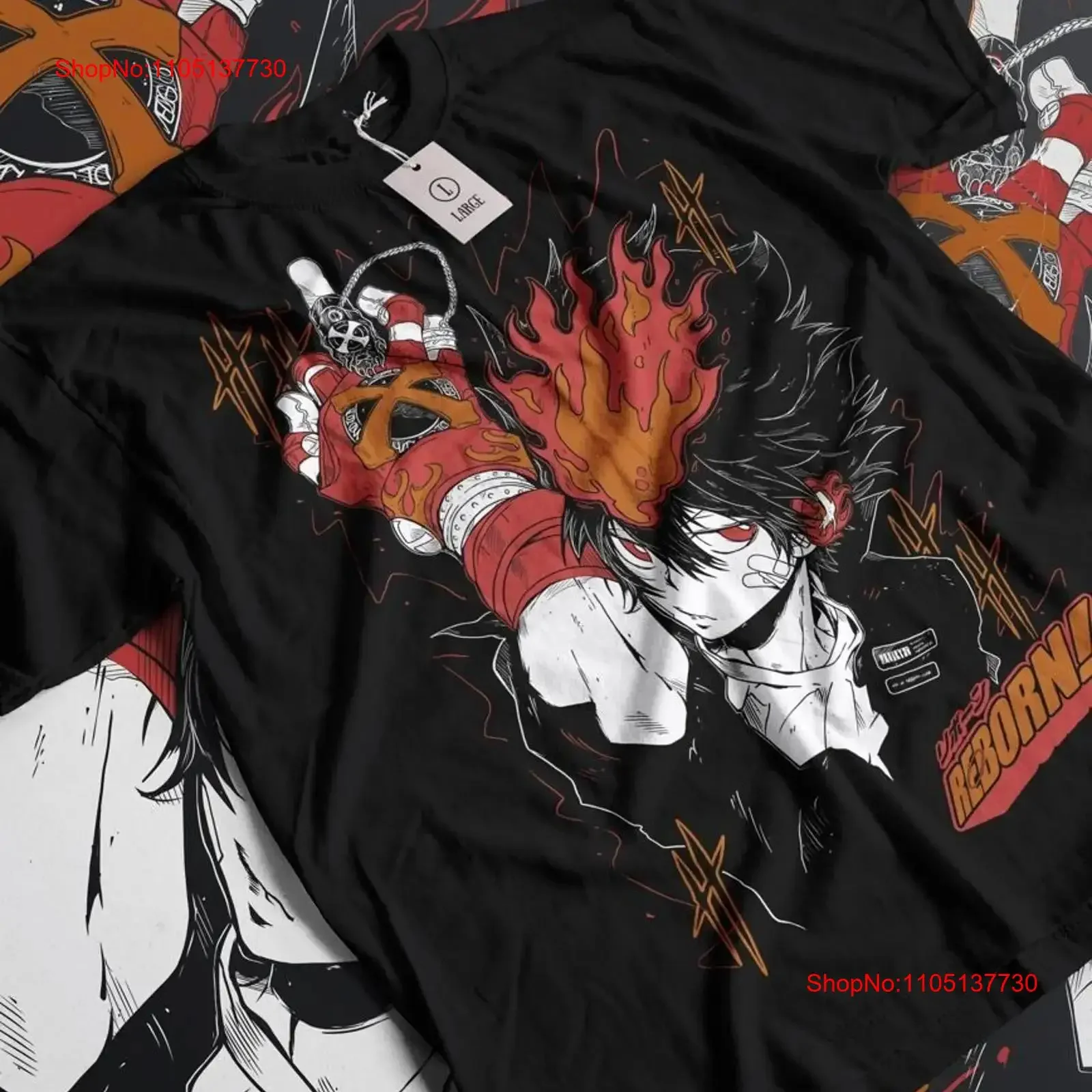 Katekyo hitman reborn arcobaleno t camisa preta todos os tamanhos japão anime vintage lavado streetwear ligeiramente versátil moda casual