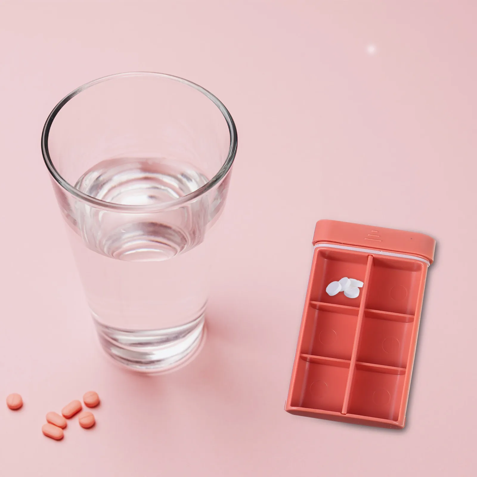 2Pcs Small Delicate Medicine Organizer Container Pill Organizer Mini Storage Box Travel Pills Case High End Safe