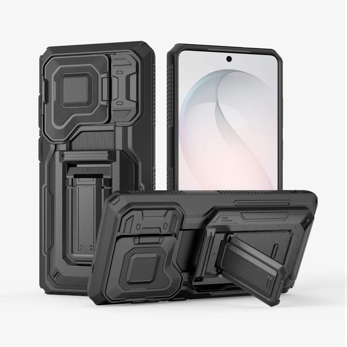 Handyhülle für Samsung S26 S25 Ultra S26 S25 S24 Plus mit Ständer, Robuster Schutz, Brieftasche, Kartenfach, Linsenschutz, Panzercover
