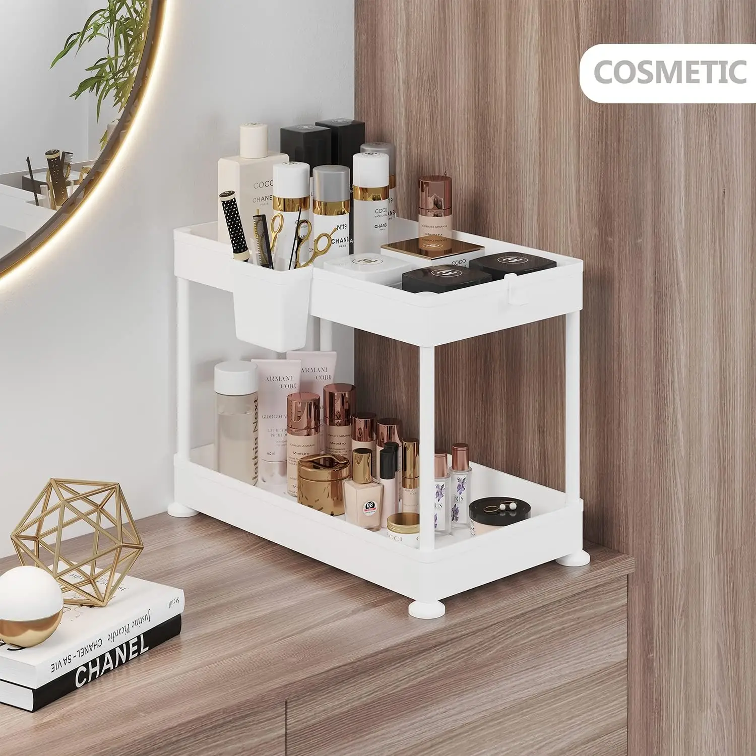 

Under Sink Organizers And Storage | Bathroom Cabinet Organizer, Sink Shelf With Utility Hooks And Side Caddy For Under Cabinet