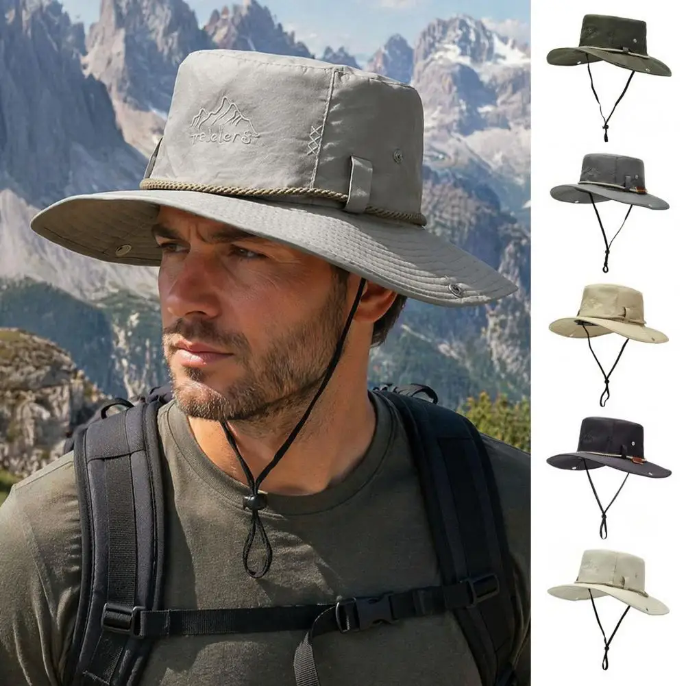 Adjustable Windproof Fishing Cap Uv Protection Neck Flap Hat Wide Brim Bucket Hat with Uv Protection Waterproof Quick for Hiking