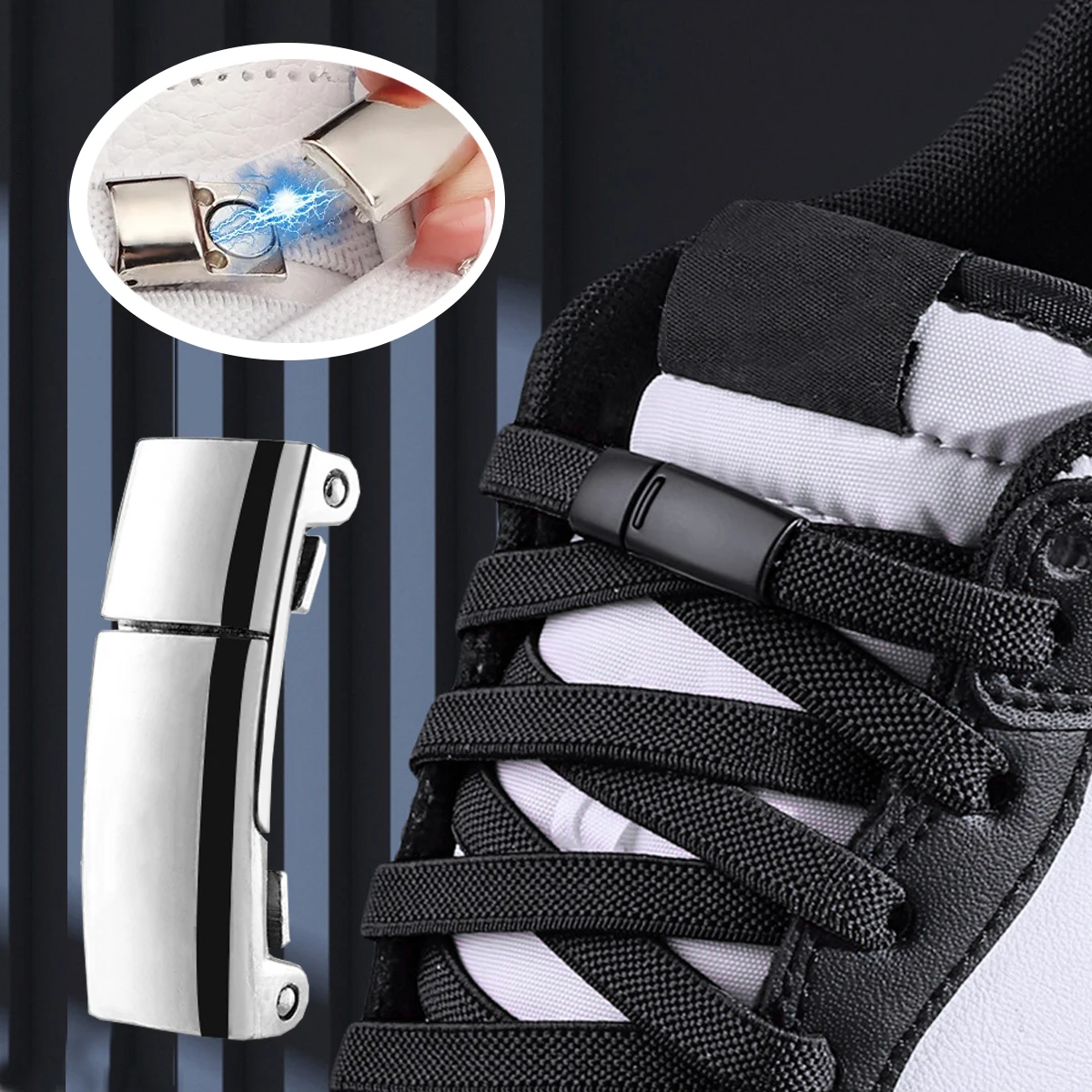 Magnetverschluss Schnürsenkel ohne Binden, Flache Elastische Lazy Laces für Erwachsene & Kinder, Geeignet für Sneaker & Stiefel