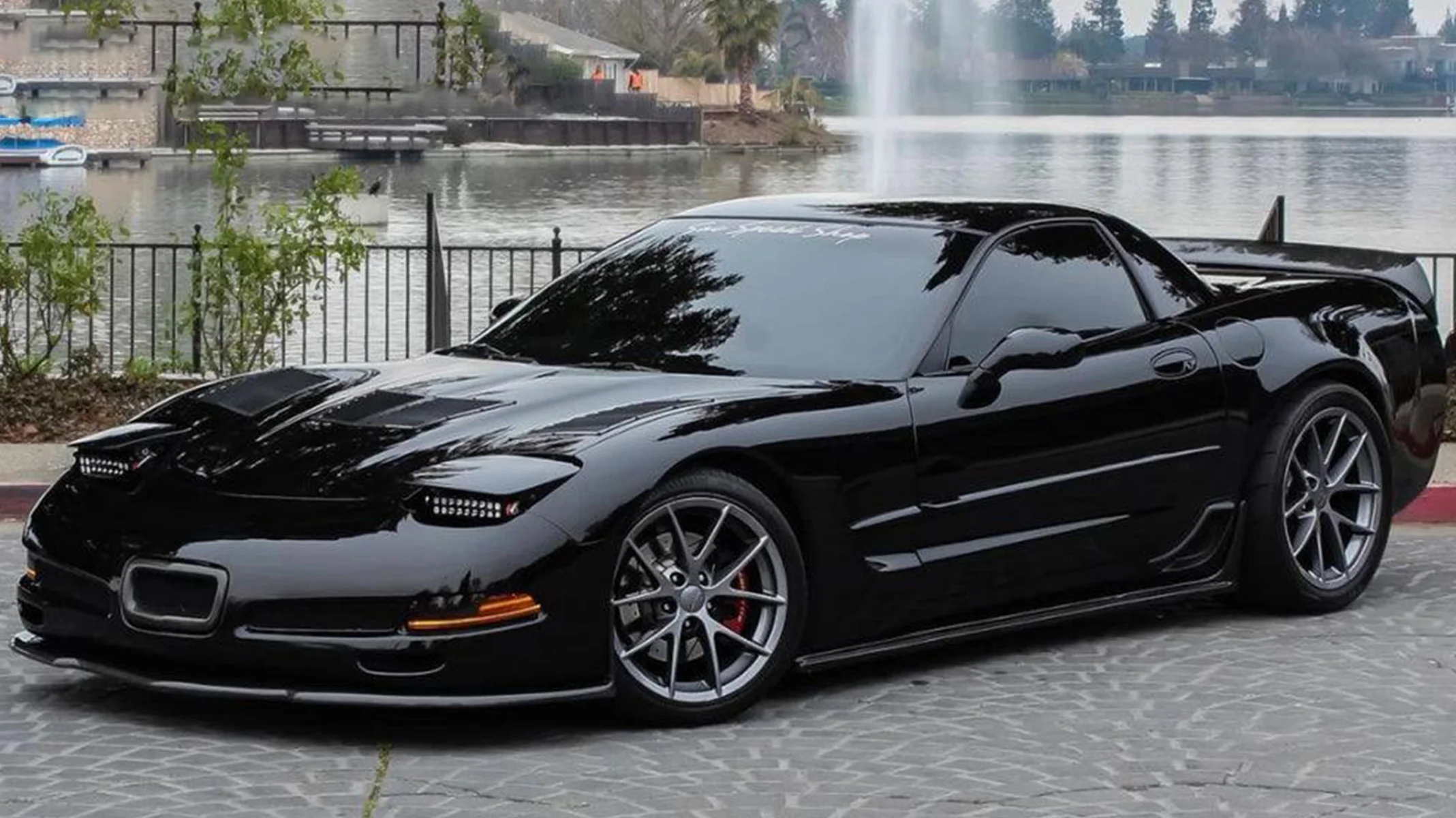 For Chevrolet Corvette C5 1997 1998 1999-2004 Front Headlight Covers A Pair Matte Black Glossy Black Car Accessories Body Kit