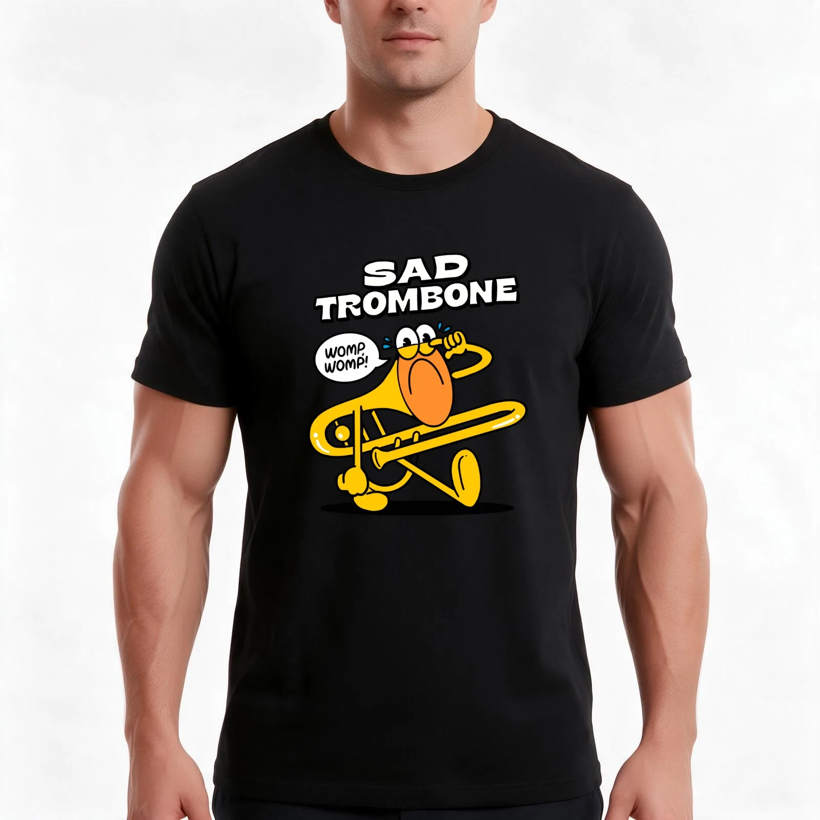 WOMP WOMP - The sound of a sad trombone T-Shirt, Summer Casual Cotton Tee, Oversized Streetwear Tops, Vintage Graphic Print
