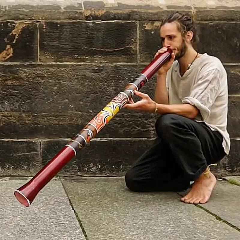 Didgeridoo de madera de bambú para adultos, tono electrónico, curación de sonido, palo de tubo de soplado australiano profesional, instrumento de viento para meditación al aire libre