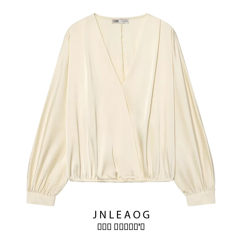 

Faionable Casual Versatile Women's irt JNLEAOG Autumn New Sle Loose Fit Polyester Long Sve Non-Sinkable