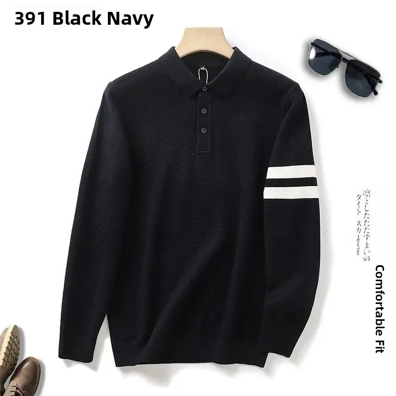 イタリア製プレミアムウールブレンドニットセーター、トレンディな折り返し襟、カジュアルなルーズフィット、ロング丈、暖かい