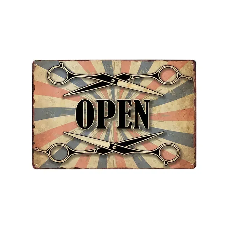 hohappyme Vintage Barber Shop Metal Signs Barbershop Bar Pub Retro Plaque Haircut and Shave Beard Iron s 20x30 cm 8x12 inch