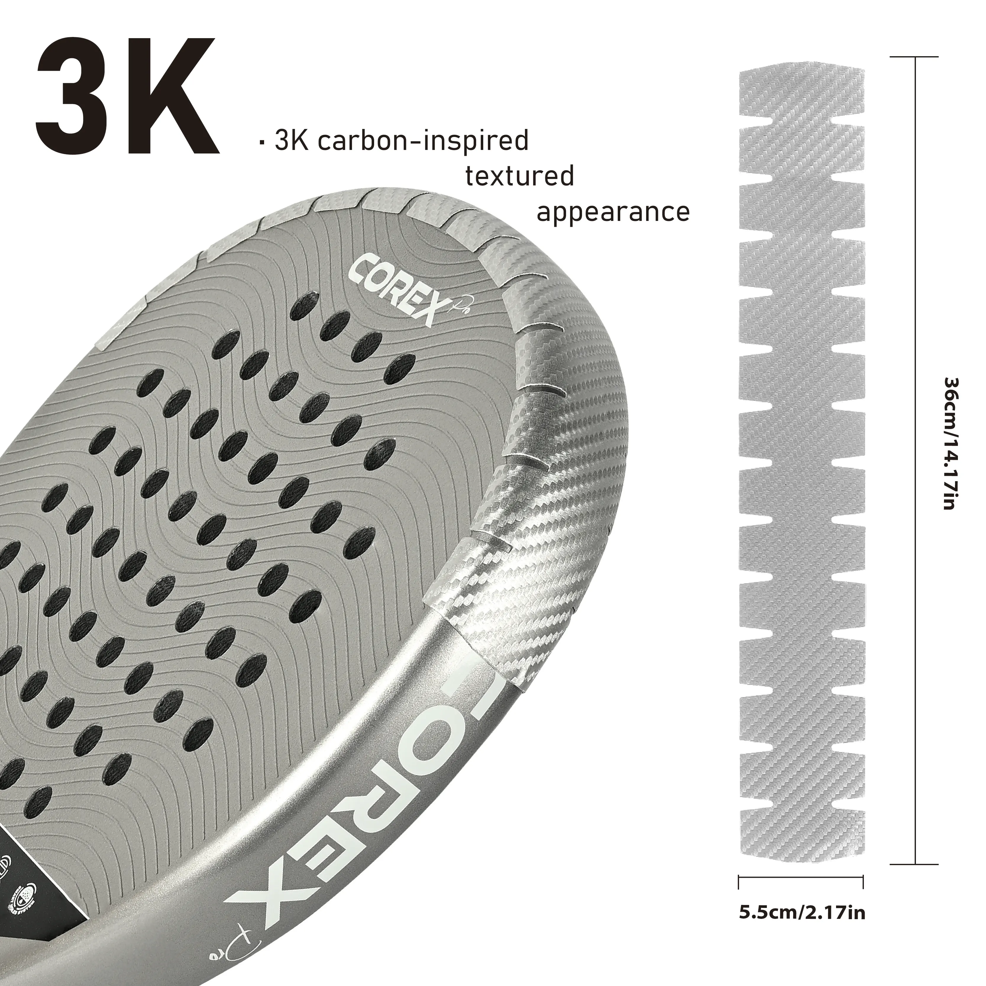 AMASPORT 3K Carbon Fiber Racket Frame Protector Edge Grip Racket Accessory Racket Protector Easy to Replace ,Multi-Piece pack