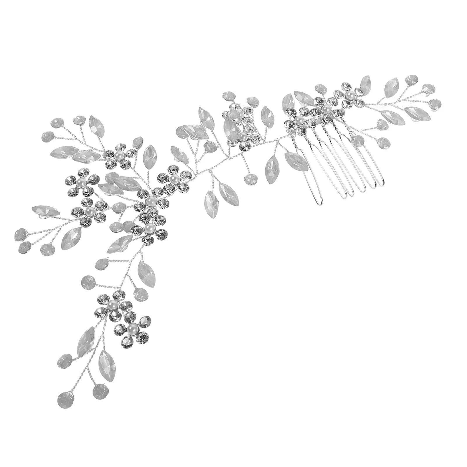 مشط شعر الزفاف الأنيق بتصميم زهرة حجر الراين خفيف الوزن وآمن للعروس للنساء والولائم والحفلات الراقصة وإكسسوارات الديكور