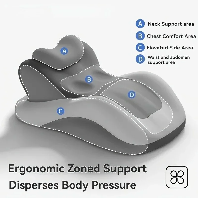 Adjustable Wedge Pillow, Ergonomic Prone Cushion Designed for Comfortable Phone Use And Gaming in Bed. Contoured Support