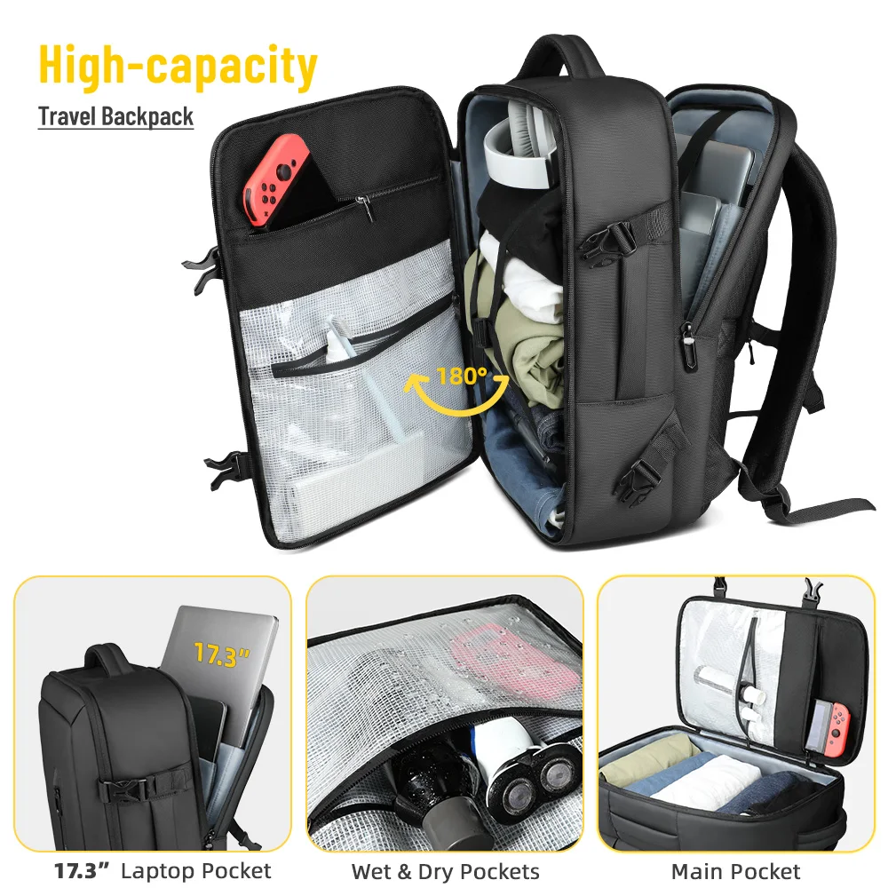 Heroic Knight Travel Men 17.3 Inch Laptop Backpack Luxury Business Carry On Backpack Water Resistant Fashion College Backpack