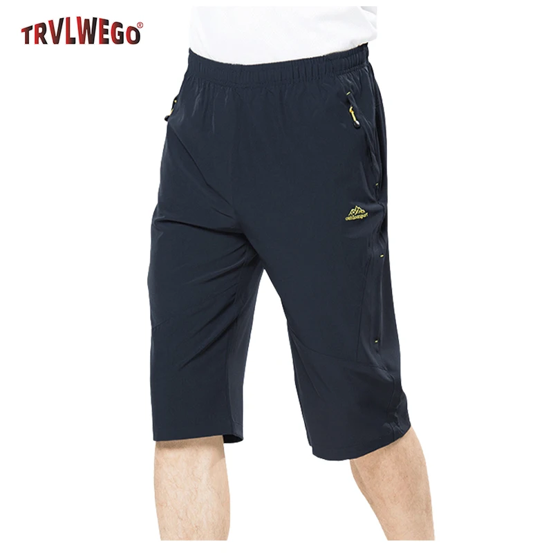 

Летние легкие быстросохнущие укороченные шорты для мужчин, повседневные, для активного отдыха, влагоотводящие, дышащие, для прогулок