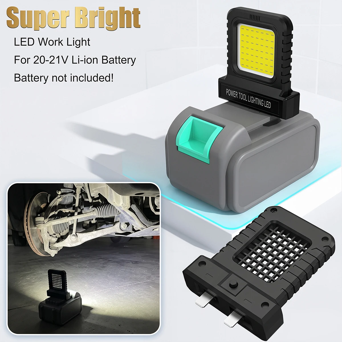 LED Work Light For 20V 21V Lithium Battery Cordless Power Tool Super BrightLED Flood Light Waterproof Emergency Inspection Lamp