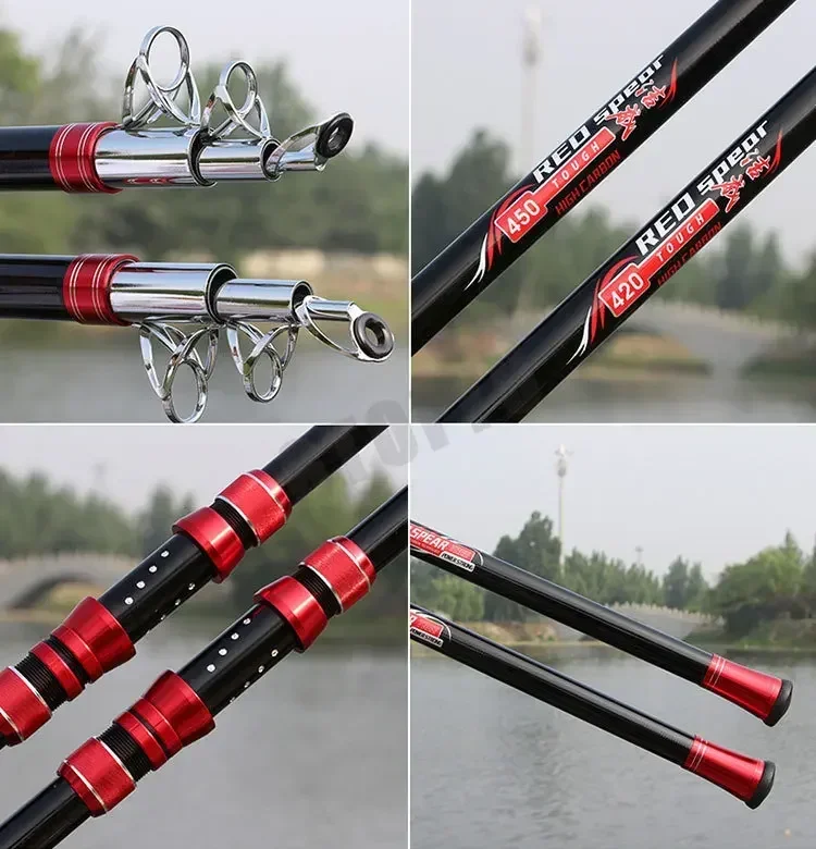 2.1M Carbon Fishing Rod 30kg above Superhard 100M Long Distance Throwing shot Rod Telescopic Sea Boat High Quality Fishing Gear
