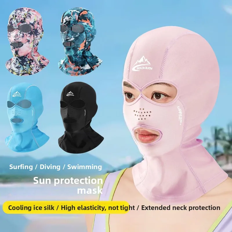 

ex Swimming Swimming Cap Face Baseini UV Protection Waterproof Diving Hat Snorkeling Mask Floatation Device Beach Headwear