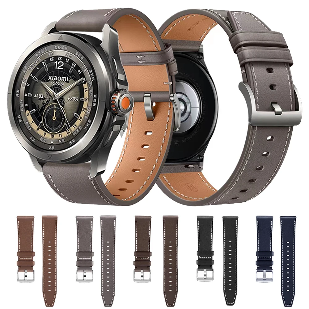 Pulseira para xiaomi relógio cor 2/s4 s3 s2 s1/mi watch 2 pro pulseira de pulso para redmi watch 5 lite/active 22mm pulseira de relógio de couro