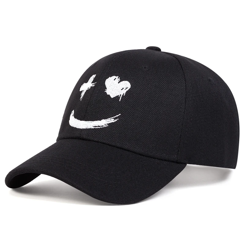 Unisex XX Smiling Face Embroidery Baseball Caps Spring Autumn Outdoor Adjustable Casual Hats Sunscreen Hat