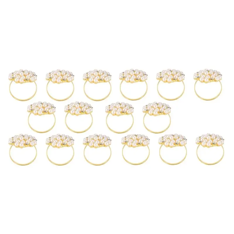 【ELEVATE LIFE】16Pcs Napkin Rings Exquisite Alloy Napkin Ring Napkin Buckle for Wedding, , Table Decoration ABDD